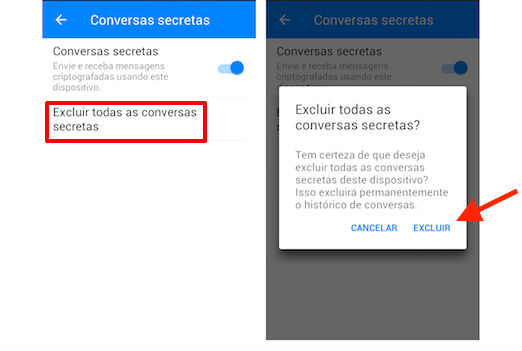 conversas secretas no Messenger