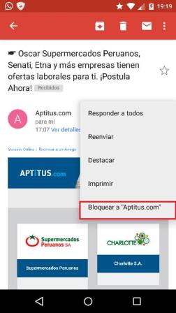 bloquear correo gmail