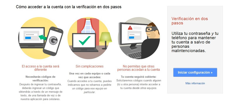 gmail varificacion dos pasos